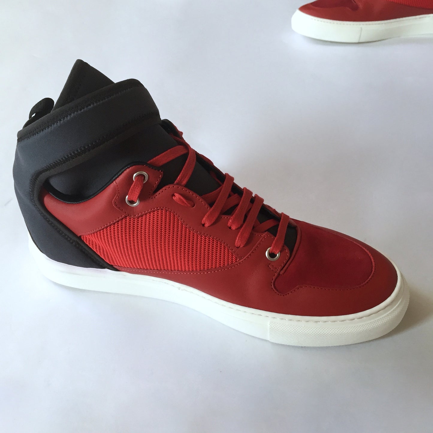 Balenciaga - Leather & Neoprene Mid Top Sneakers