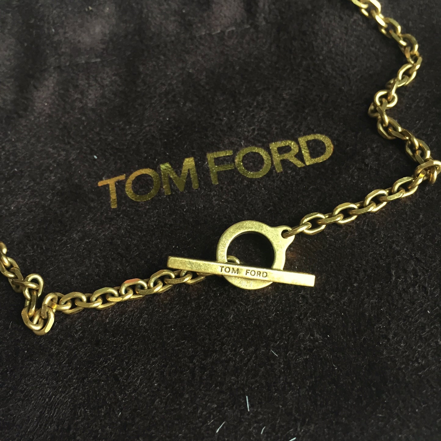 Tom Ford - Gold Feather Pendant Chain Necklace