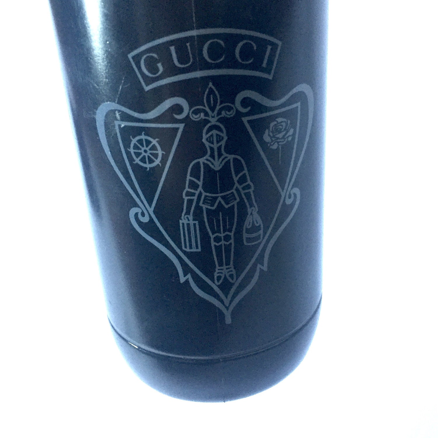 Gucci - Crest Logo Black Bianchi Water Bottle Canteen – eluXive