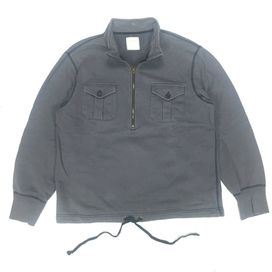 Billy Reid - Gray 1/2 Zip Military Sweatshirt