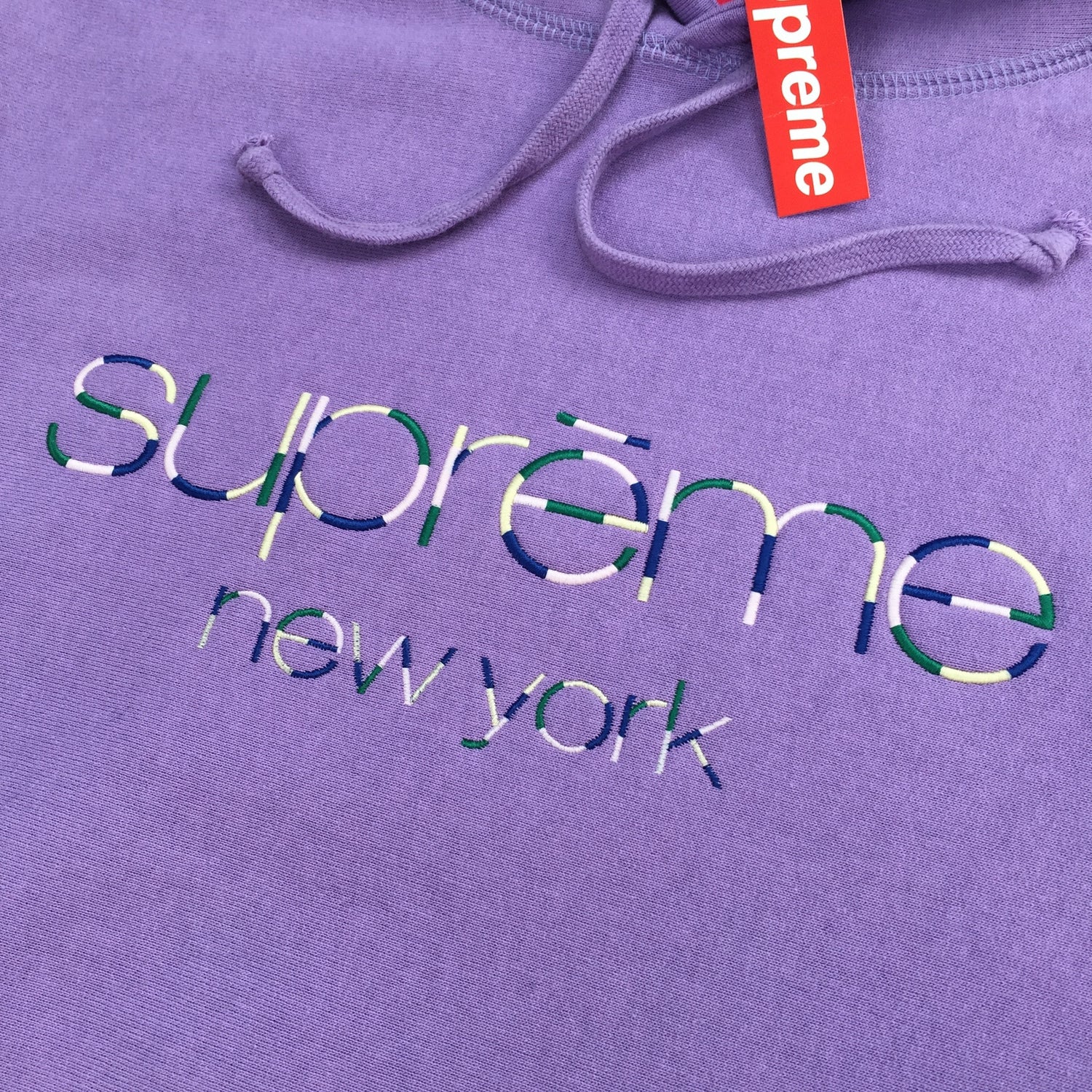 Supreme - SS17 Dusty Lavender Multi Color Classic Logo Hoodie Sweatshirt –  eluXive