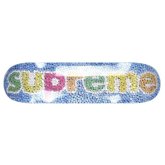 Supreme - Candy Hearts Logo Print Skateboard Deck (Blue)