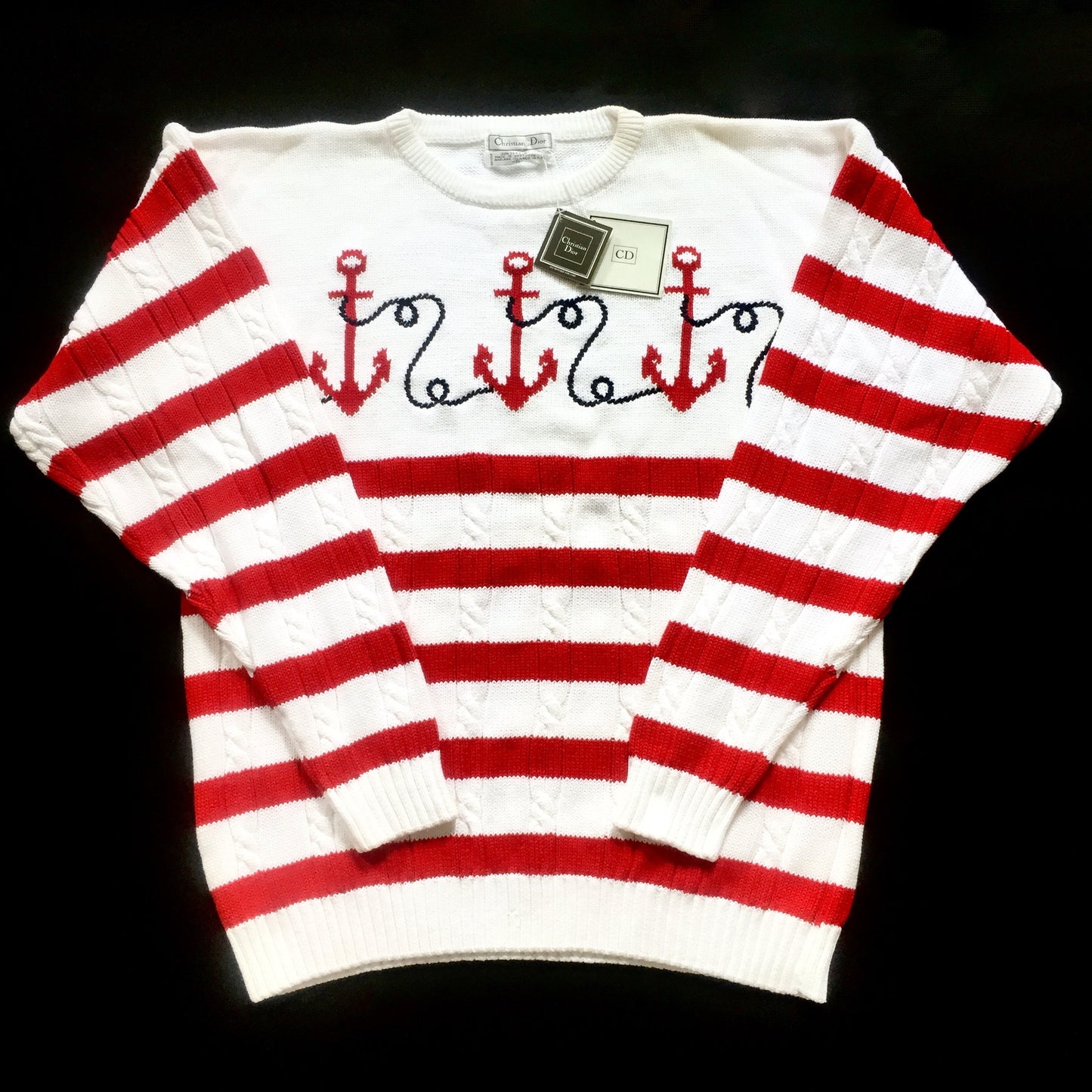 Dior - Red & White Nautical Sweater