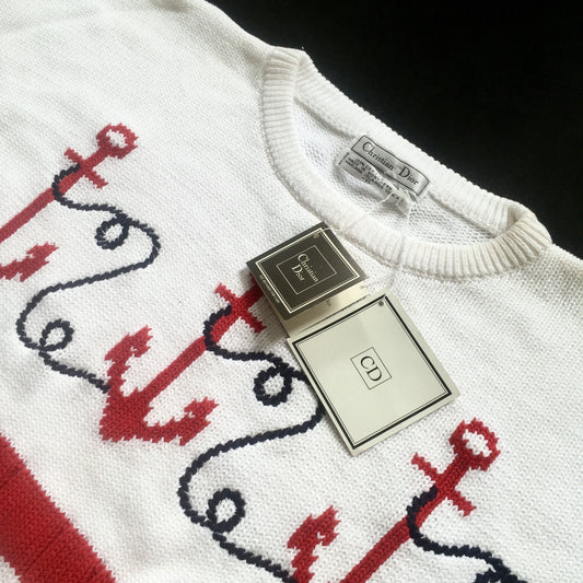 Dior - Red & White Nautical Sweater