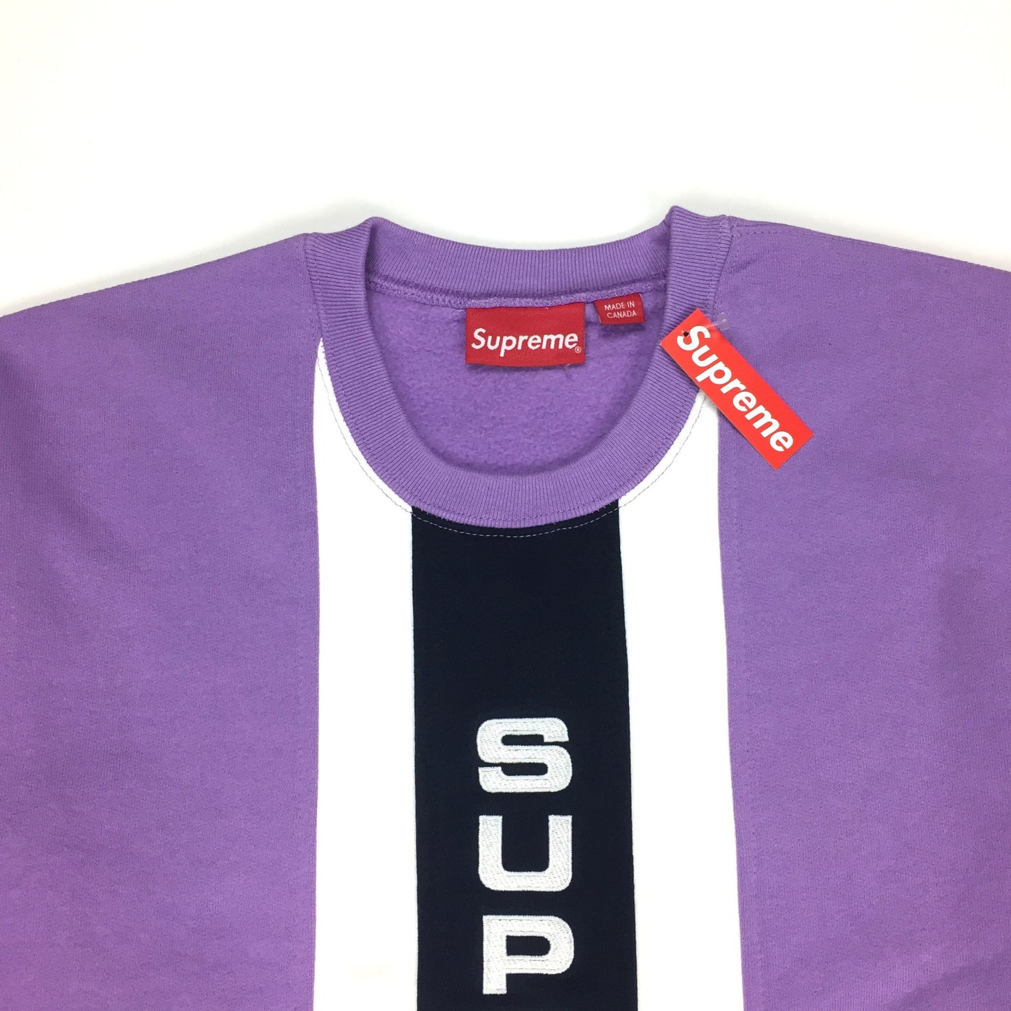 Supreme - Lavender Vertical Logo Sweatshirt