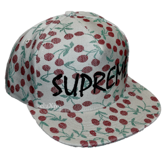 Supreme - Cherries Woven Snapback Hat (Natural)