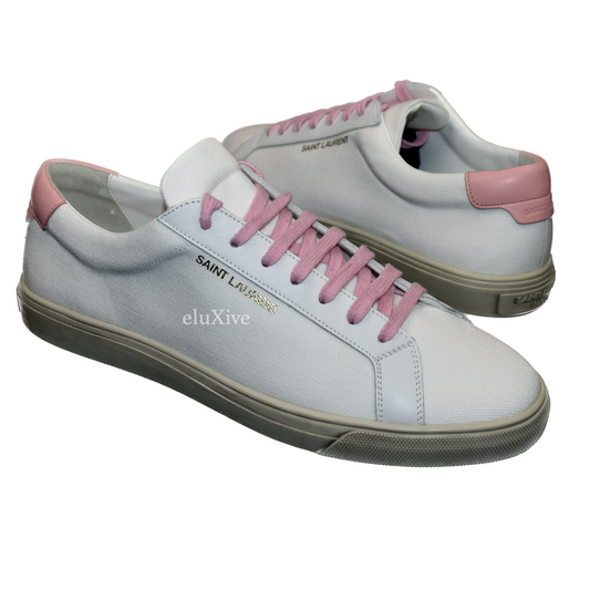 Saint Laurent - White Canvas Andy Low Top Sneakers
