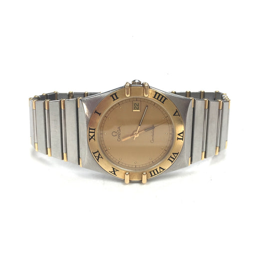 Omega - Constellation Date 18K Half Bar Watch