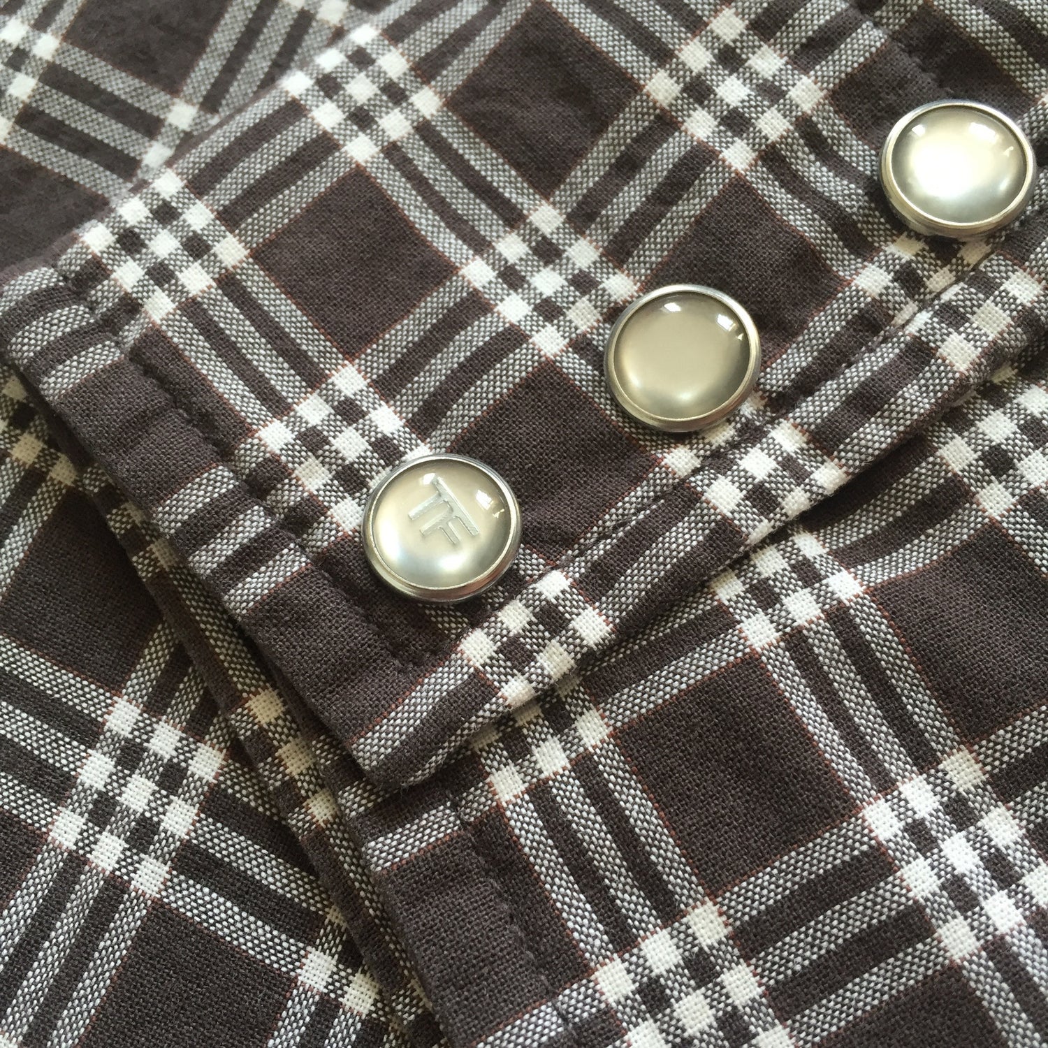 TOM FORD Brown Western Check Shirt