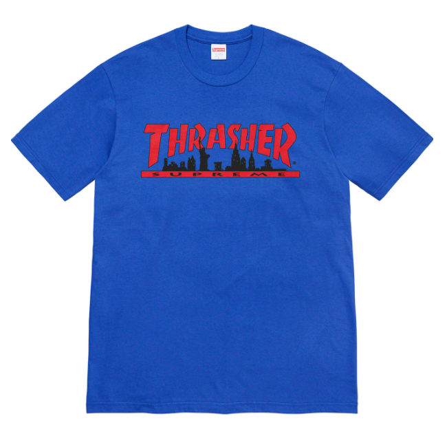 Supreme x Thrasher - Skyline Logo T-Shirt (Royal Blue)