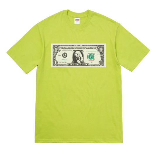 Supreme - Lime Green Dollar Bill Logo T-Shirt (FW17)