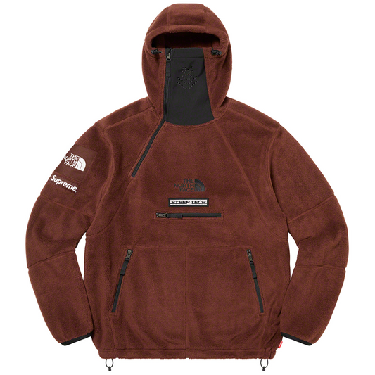 Supreme x The North Face - Dark Oak Brown Steep Tech Fleece Hoodie