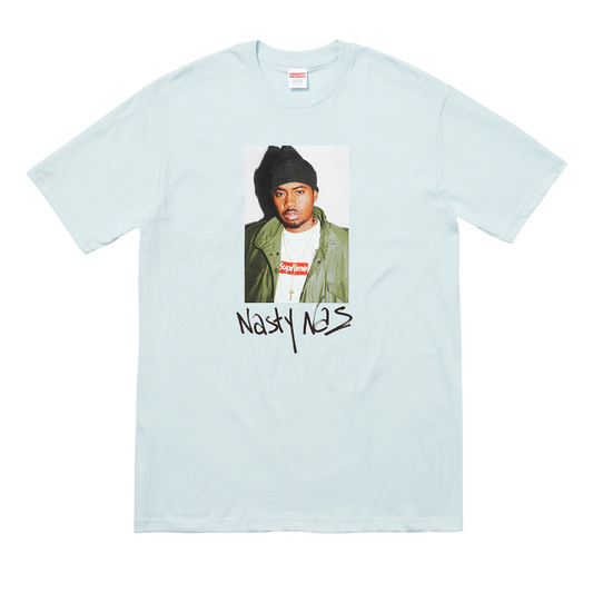 Supreme - Nas Box Logo Photo T-Shirt (Light Blue)