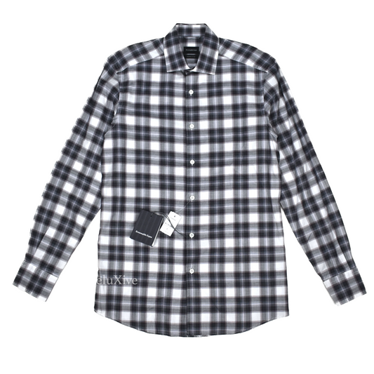 Ermenegildo Zegna - Purple & Gray Plaid Supima Cotton Shirt