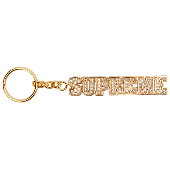 Supreme - Gold Block Bling Logo Keychain