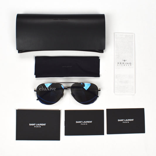 Saint Laurent - Blue Lens Classic SL 11 Aviator Sunglasses