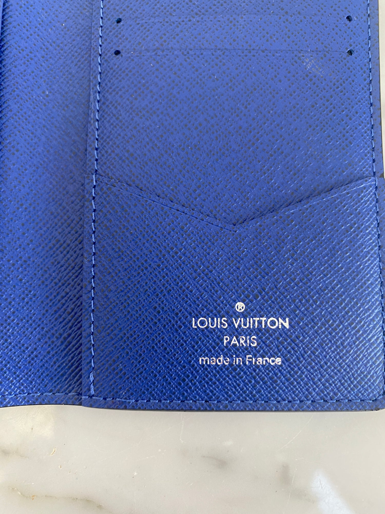 Louis Vuitton® Pocket Organizer Navy. Size  Pocket organizer, Louis vuitton,  Wallet men
