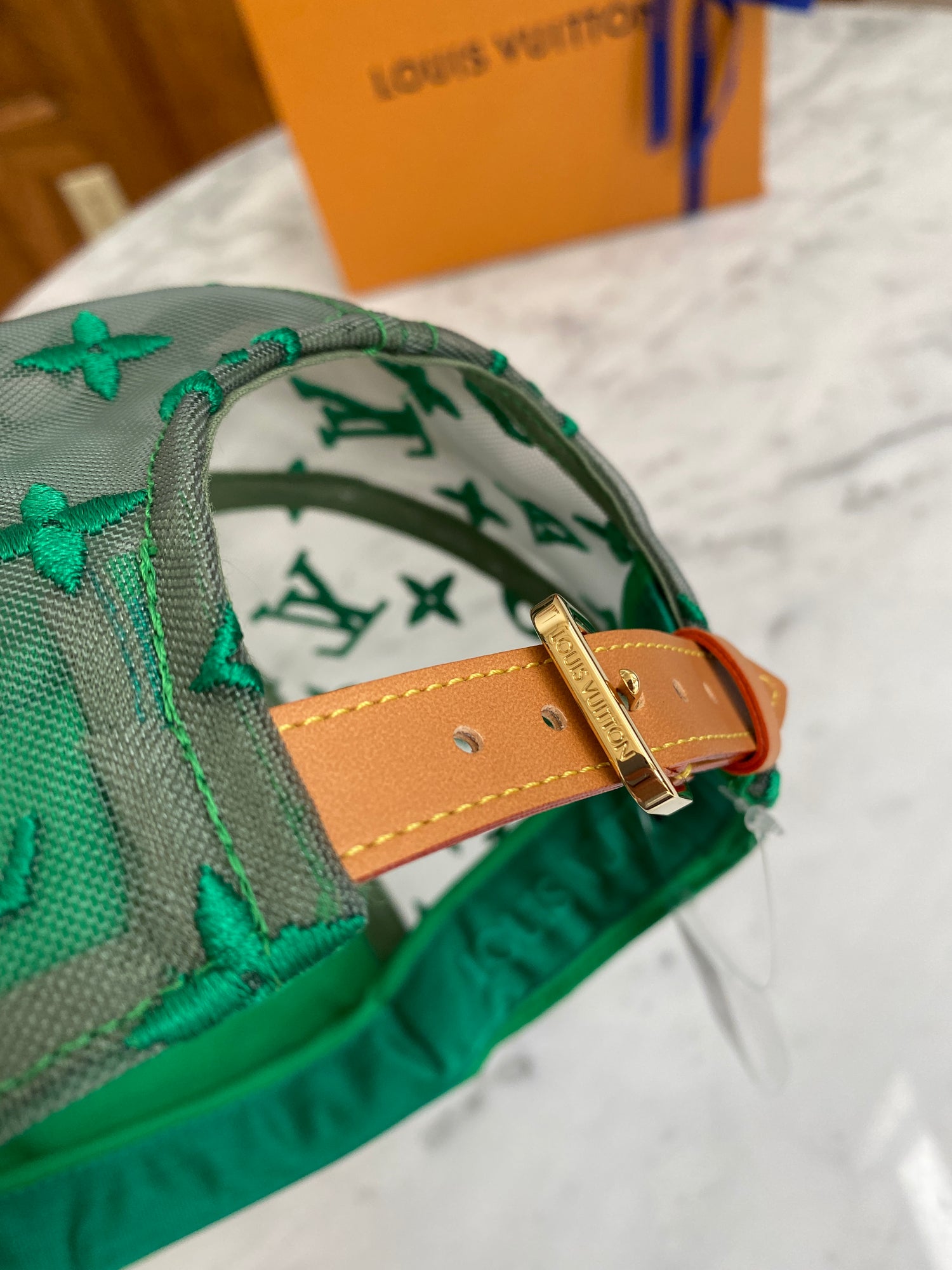 Louis Vuitton LV Embroidered And Monogram Baseball Cap In Green