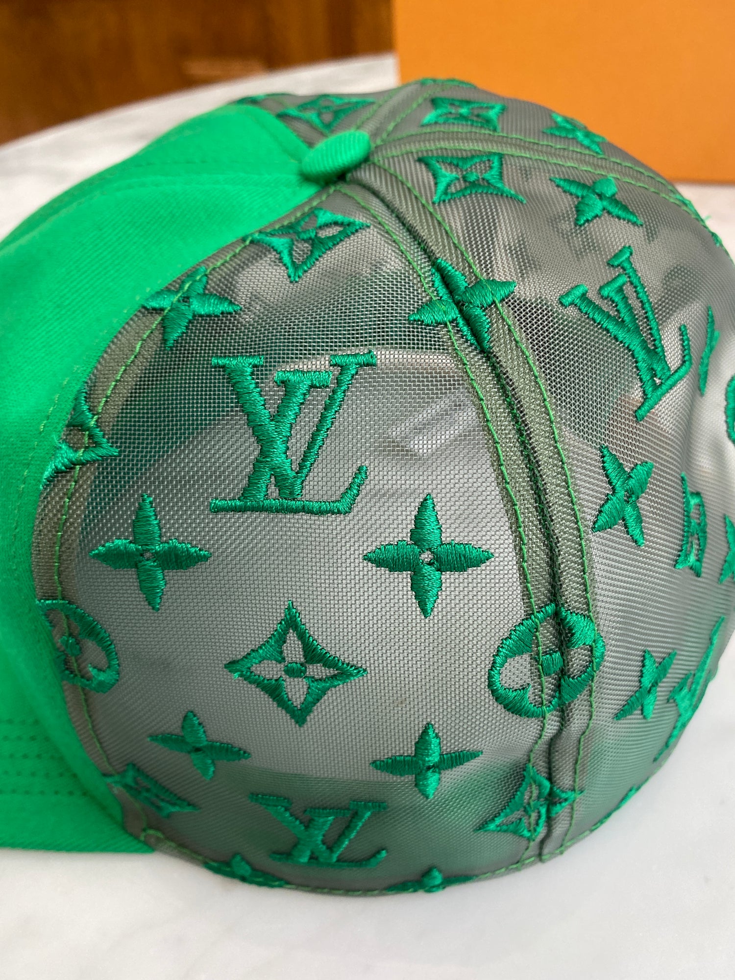 Louis Vuitton Everyday LV Embroidered Mesh Cap Green