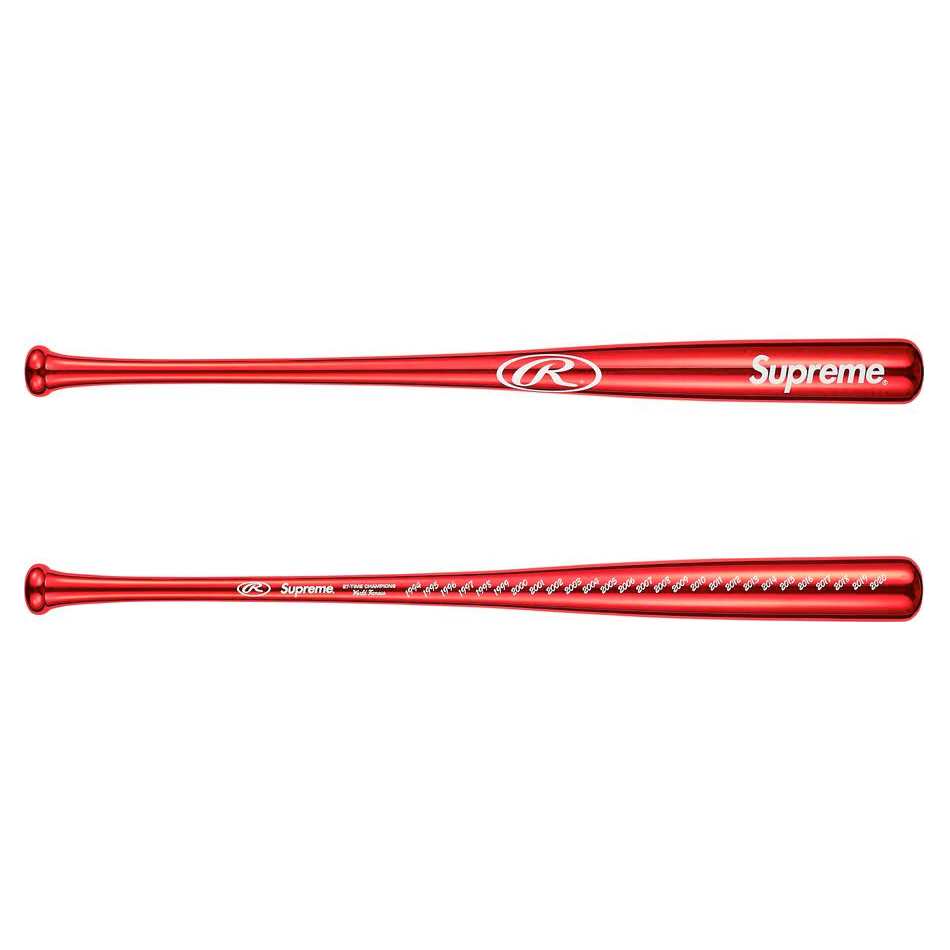 Supreme x Rawlings - Red Chrome Wood Box Logo Baseball Bat